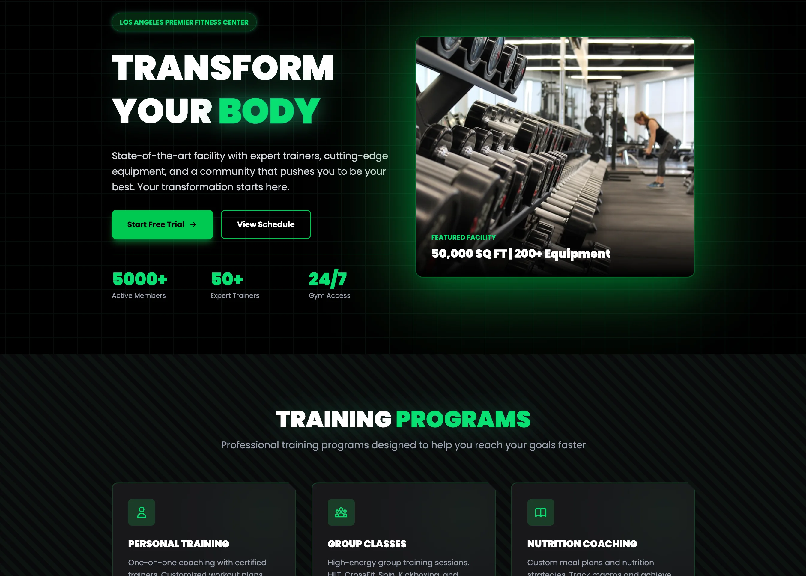 Fitness & Gym Landing Page Template